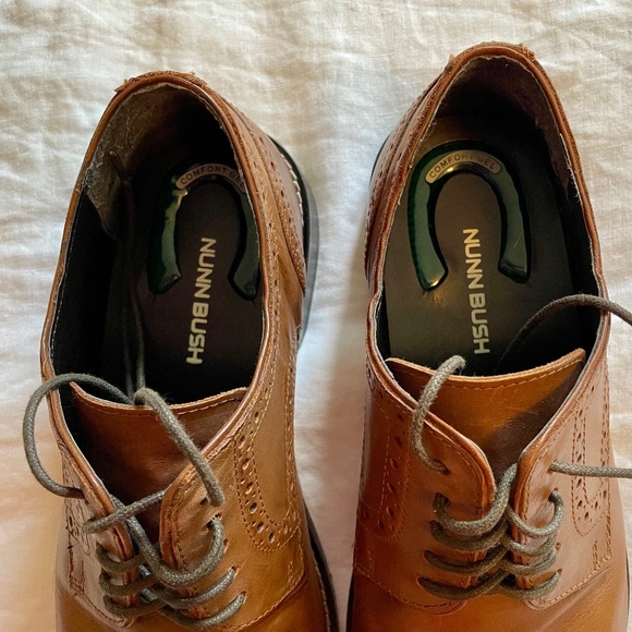 Nunn Bush Comfort Gel Men's Oxford Leather Shoes Norcross Cognac Size 11.5 W - Picture 2 of 6